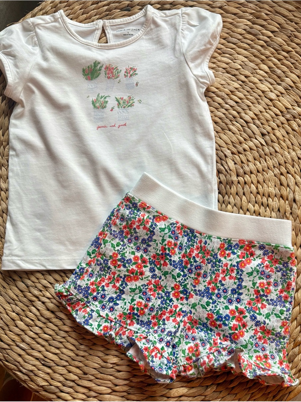Janie and Jack Floral Ruffle Set Sz 4/5
